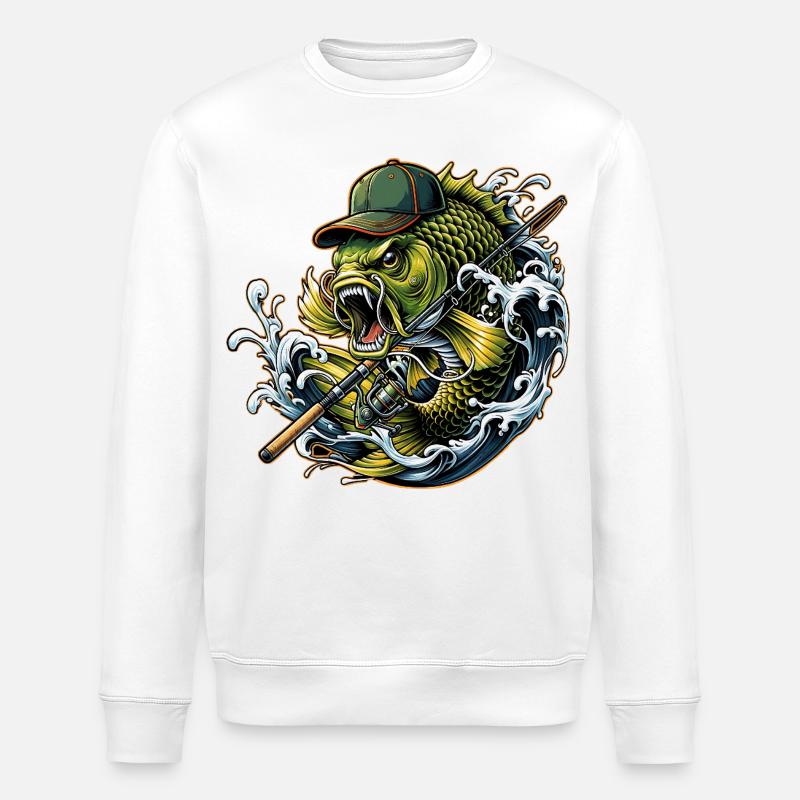 Pêche - Sweat bio ROLLER Stanley/Stella Unisexe - blanc
