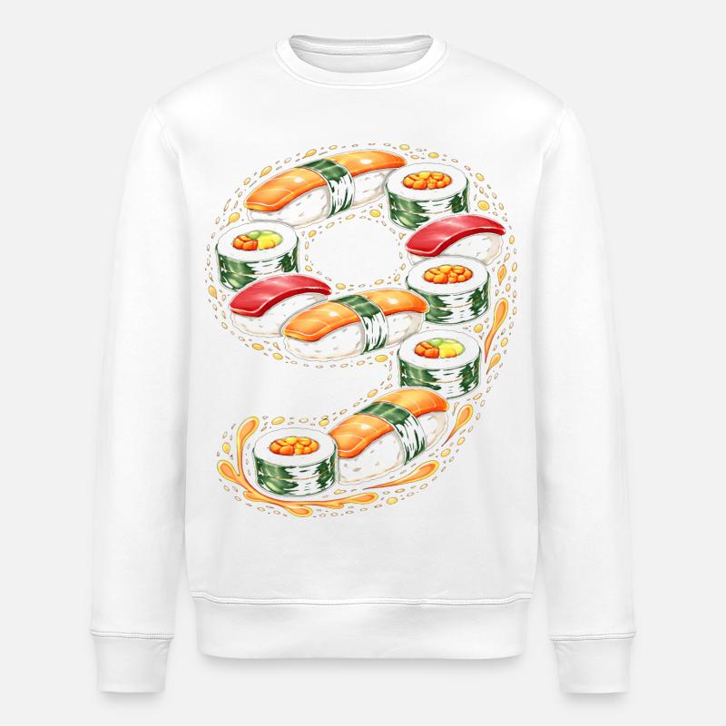 Sushi Ring Pattern - Stanley/Stella ROLLER Unisex Organic Sweatshirt - white