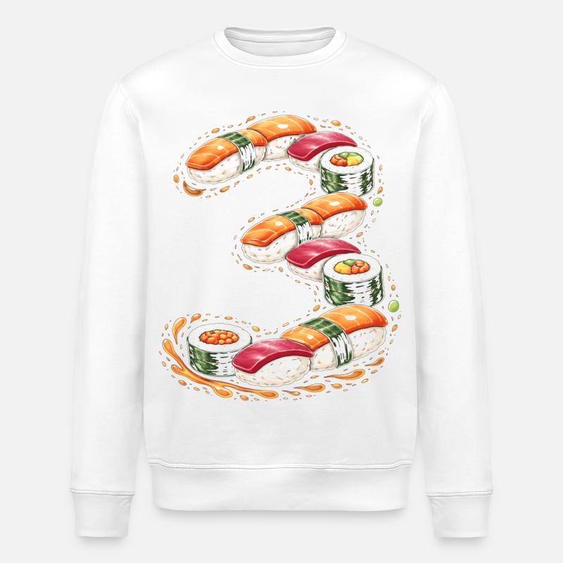 Sushi Spiral Pattern - Stanley/Stella ROLLER Unisex Organic Sweatshirt - white