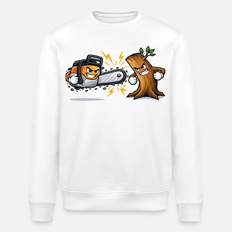 Idée cadeau élagueur tronçonneuse - Sweat bio ROLLER Stanley/Stella Unisexe - blanc