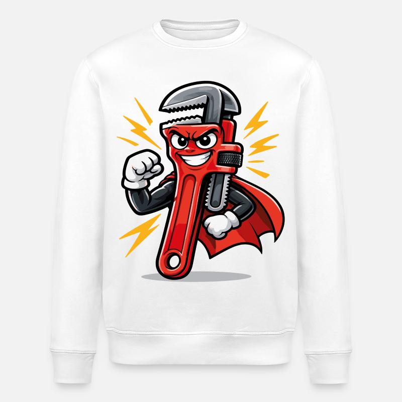 Klempnerschlüssel-Geschenk - Stanley/Stella Unisex Bio-Sweatshirt ROLLER - Weiß