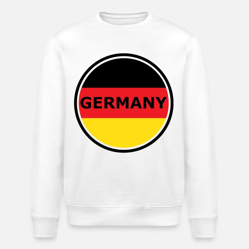 Germany Flag Halbkreis Grafik - Stanley/Stella Unisex Bio-Sweatshirt ROLLER - Weiß