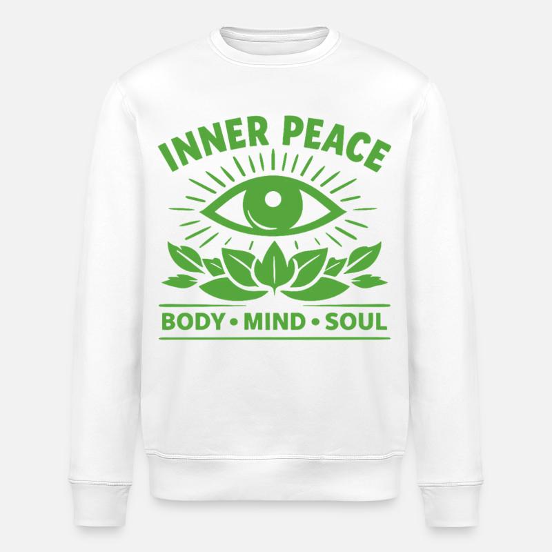 Indre Fred Krop Sind Sjæl Øje - Stanley/Stella økologisk unisex-sweatshirt ROLLER - hvid