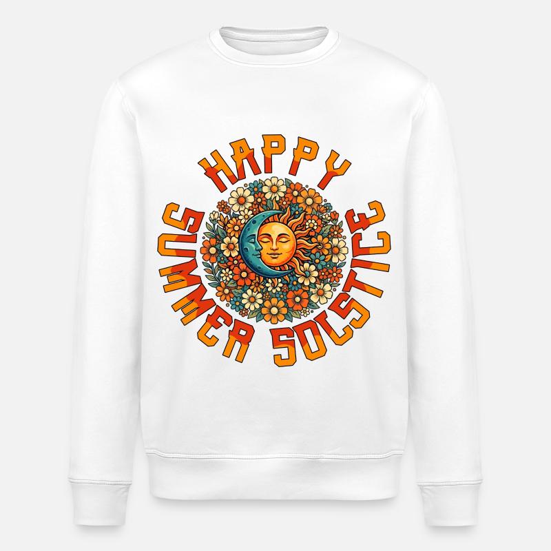 Litha Pagan Summer Solstice Midsummer Midsommar - Stanley/Stella ROLLER Unisex Organic Sweatshirt - white