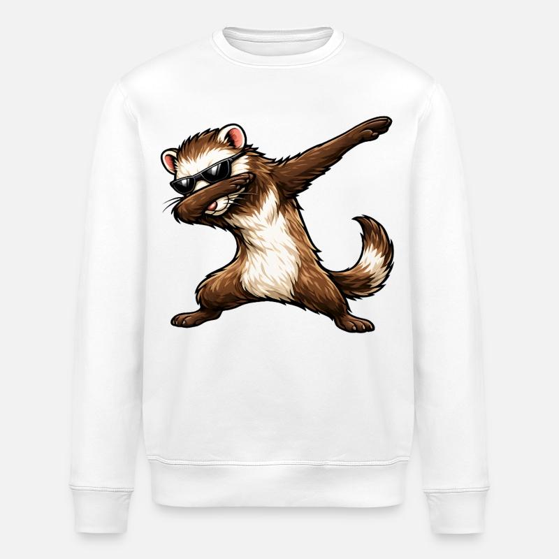 Dabbing Ferrets - Stanley/Stella ROLLER Unisex Organic Sweatshirt - white
