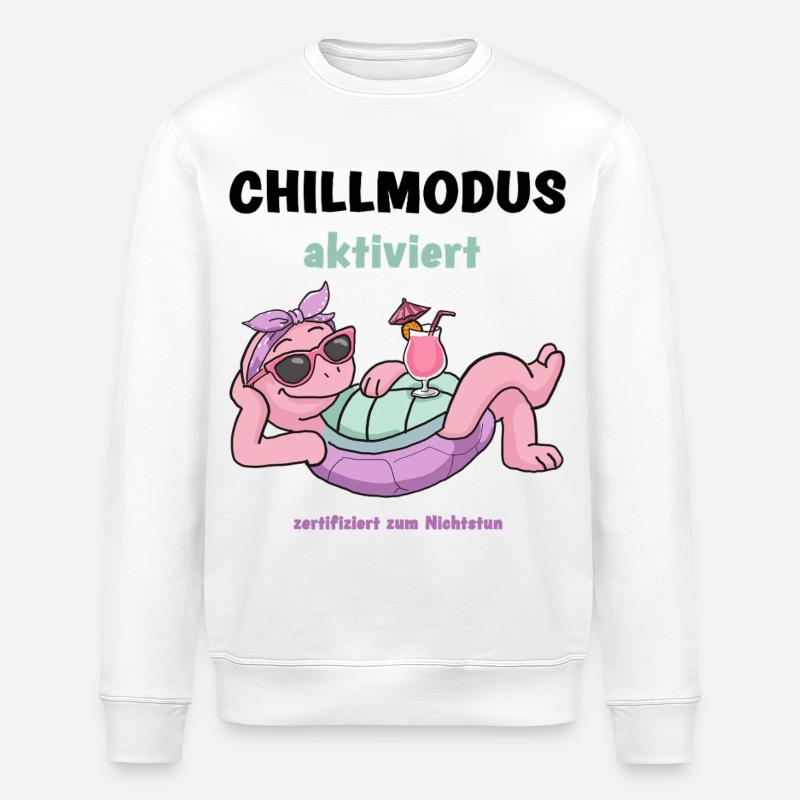 Schildkröte PinkRelax Sonnenlounge - Stanley/Stella Unisex Bio-Sweatshirt ROLLER - Weiß
