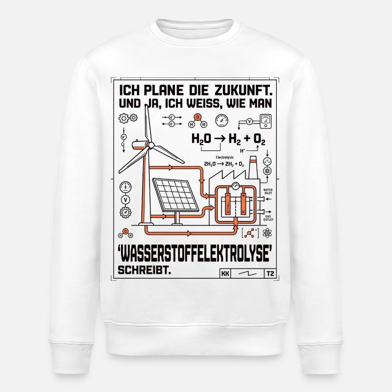 Ingenieur Plan Wasserstoffelektrolyse - Stanley/Stella Unisex Bio-Sweatshirt ROLLER - Weiß