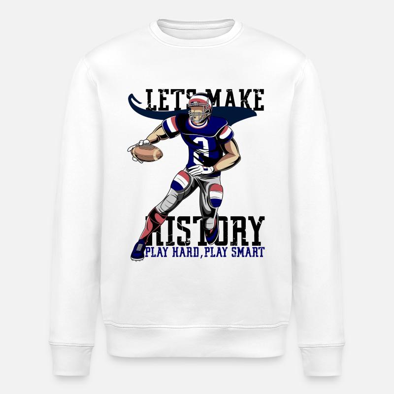 Jouez dur, jouez Quarterback intelligent. - Sweat bio ROLLER Stanley/Stella Unisexe - blanc