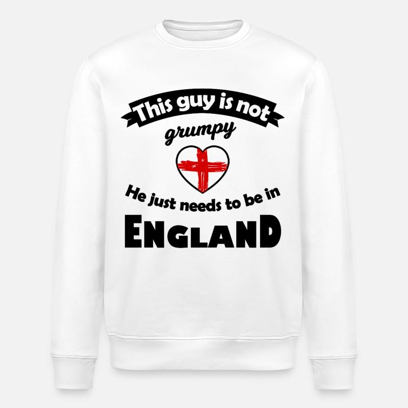 Rotes England Herz - Stanley/Stella Unisex Bio-Sweatshirt ROLLER - Weiß