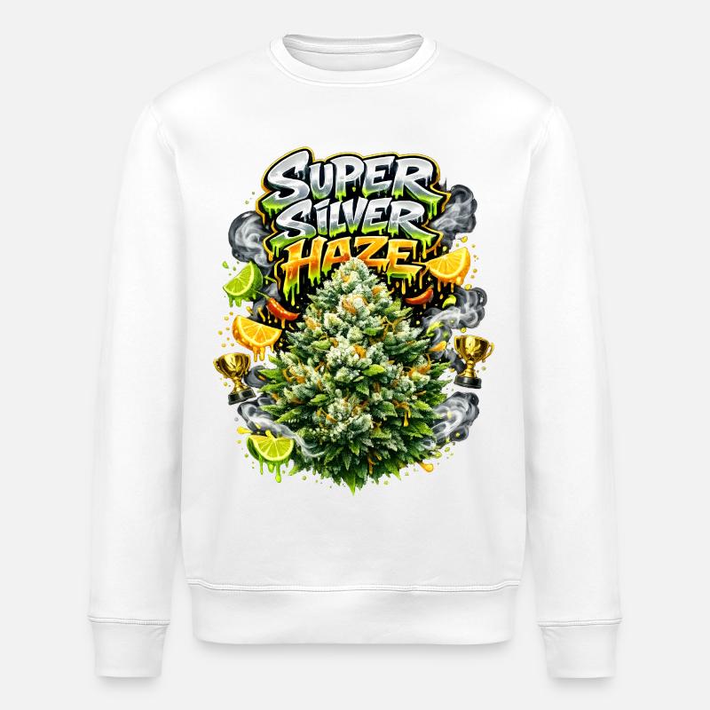 Super Silver Haze Graffiti-Druck - Stanley/Stella Unisex Bio-Sweatshirt ROLLER - Weiß