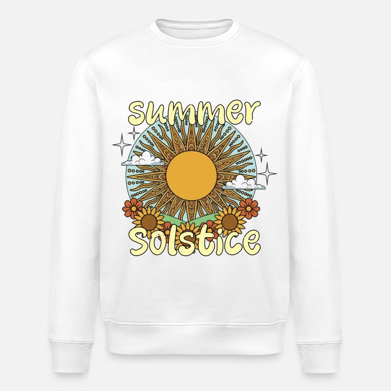 Litha Pagan Summer Solstice Midsummer Midsommar - Stanley/Stella ROLLER Unisex Organic Sweatshirt - white