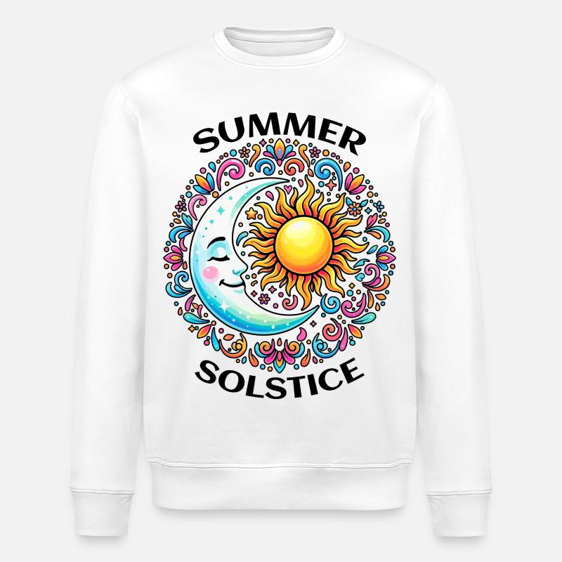 Litha Pagan: Sommersonnenwende, Mittsommer, Mittsommer, Mittsommer. - Stanley/Stella Unisex Bio-Sweatshirt ROLLER - Weiß