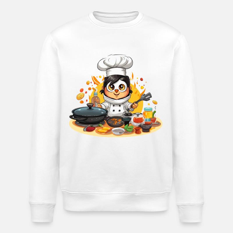 Kitchen Penguin Master Chef - Stanley/Stella ROLLER Unisex Organic Sweatshirt - white