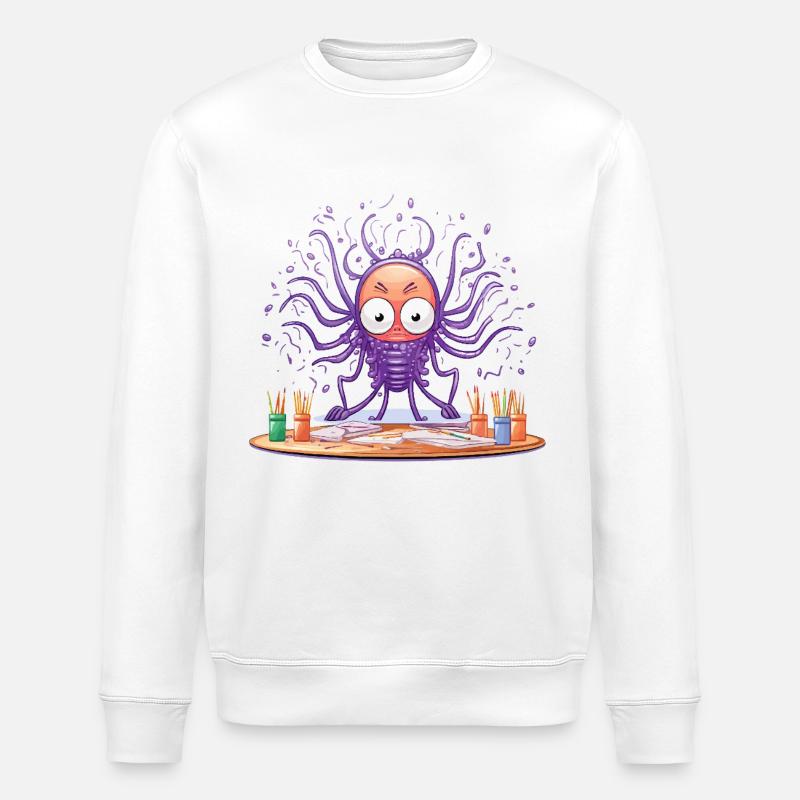 Creative Ink Octopus - Stanley/Stella ROLLER Unisex Organic Sweatshirt - white