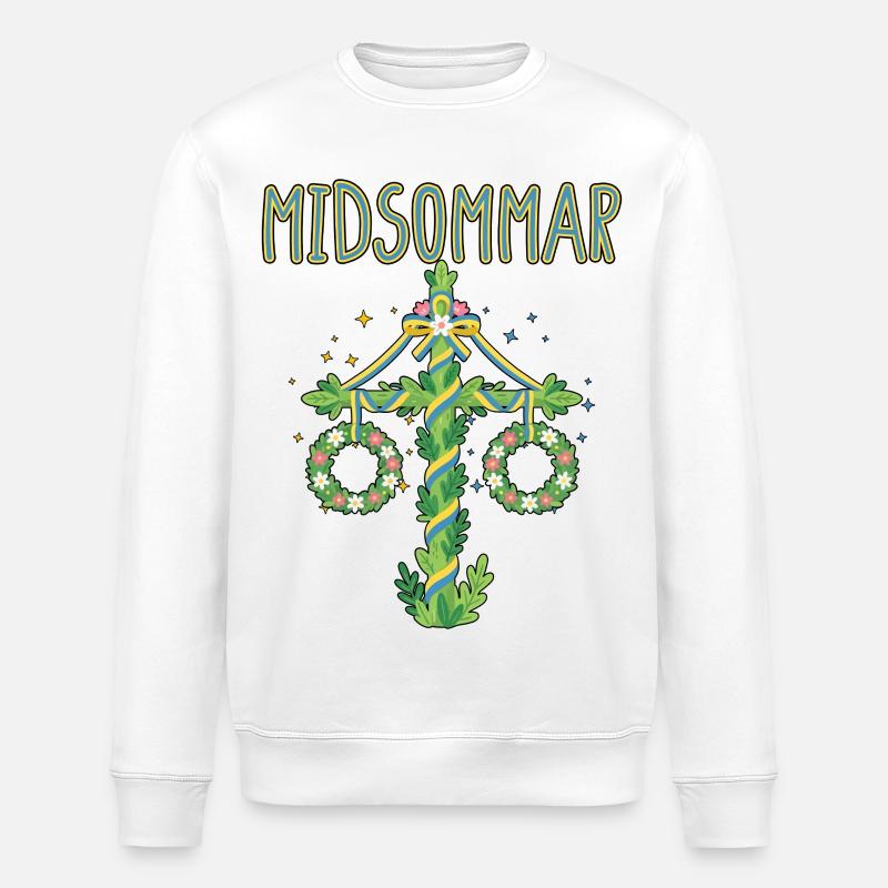 Litha Pagan Solstice d’été Midsommar - Sweat bio ROLLER Stanley/Stella Unisexe - blanc