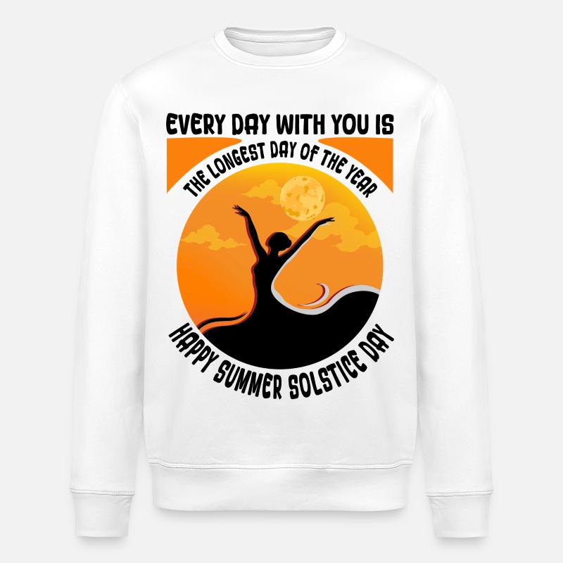 Litha Pagan Summer Solstice Midsummer Midsommar - Stanley/Stella ROLLER Unisex Organic Sweatshirt - white