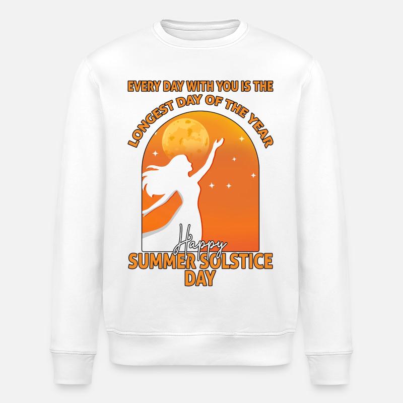 Litha Pagan Summer Solstice Midsummer Midsommar - Stanley/Stella ROLLER Unisex Organic Sweatshirt - white