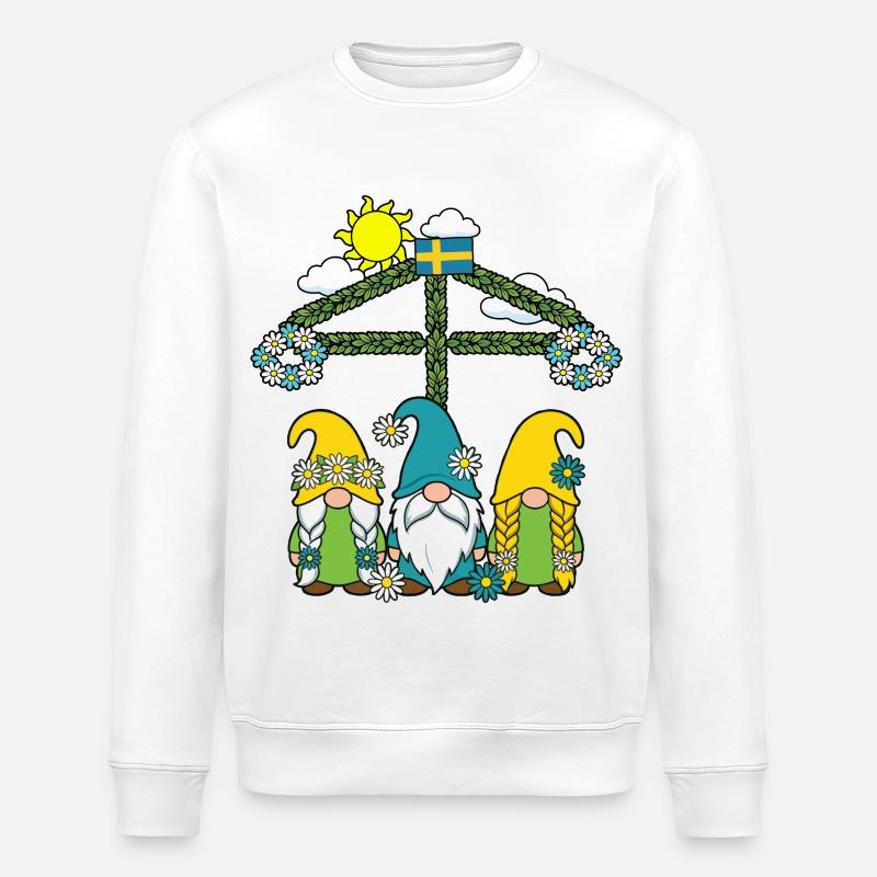 Litha Pagan Summer Solstice Midsummer Midsommar - Stanley/Stella ROLLER Unisex Organic Sweatshirt - white