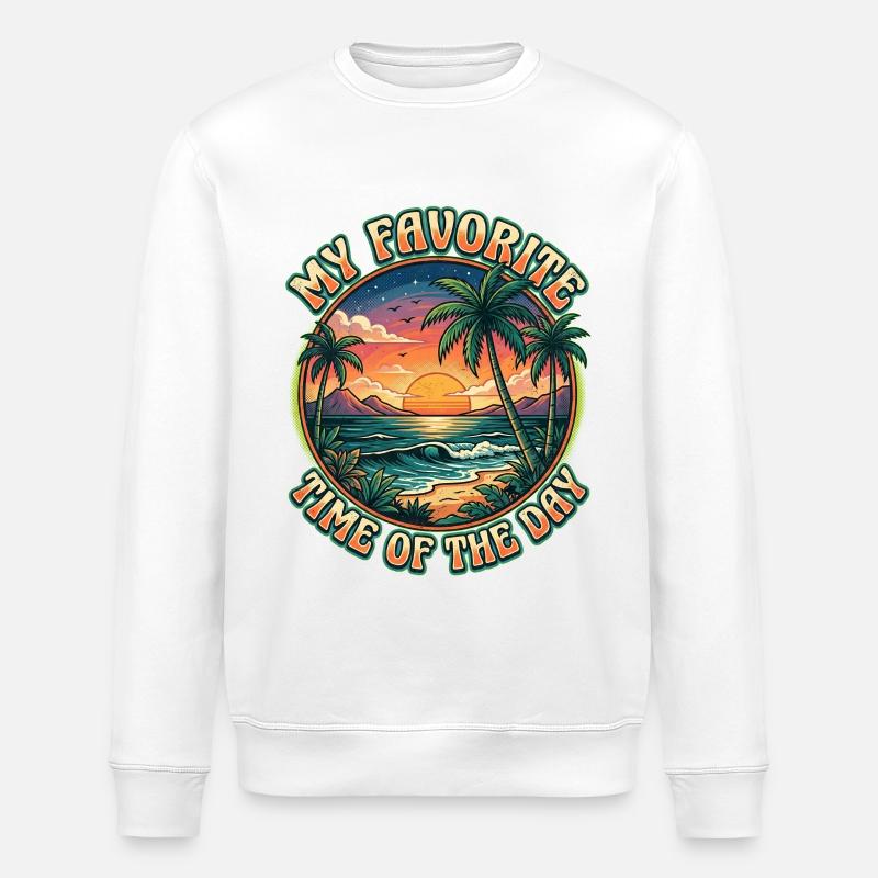 Lieblingszeit am Strand - Stanley/Stella Unisex Bio-Sweatshirt ROLLER - Weiß
