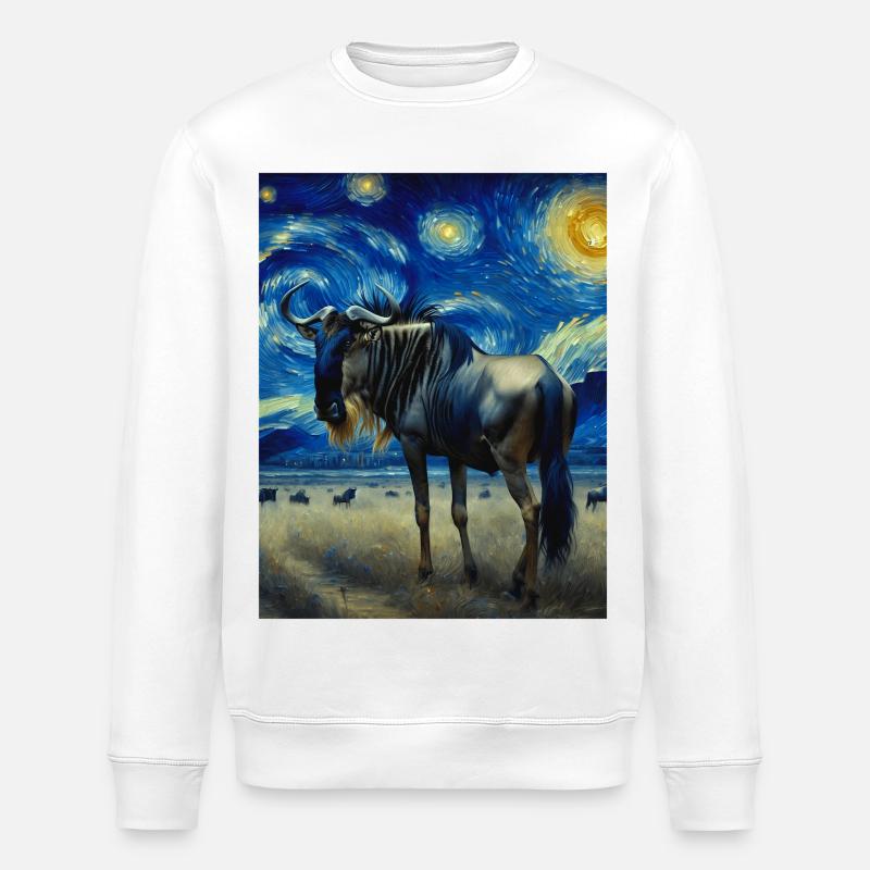 Gnu Starry Night - Stanley/Stella Unisex Bio-Sweatshirt ROLLER - Weiß