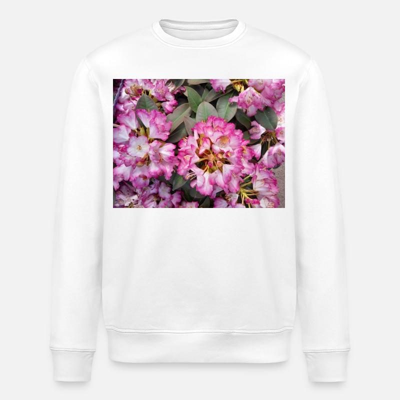 Rhododendron Rose Éclatant - Sweat bio ROLLER Stanley/Stella Unisexe - blanc