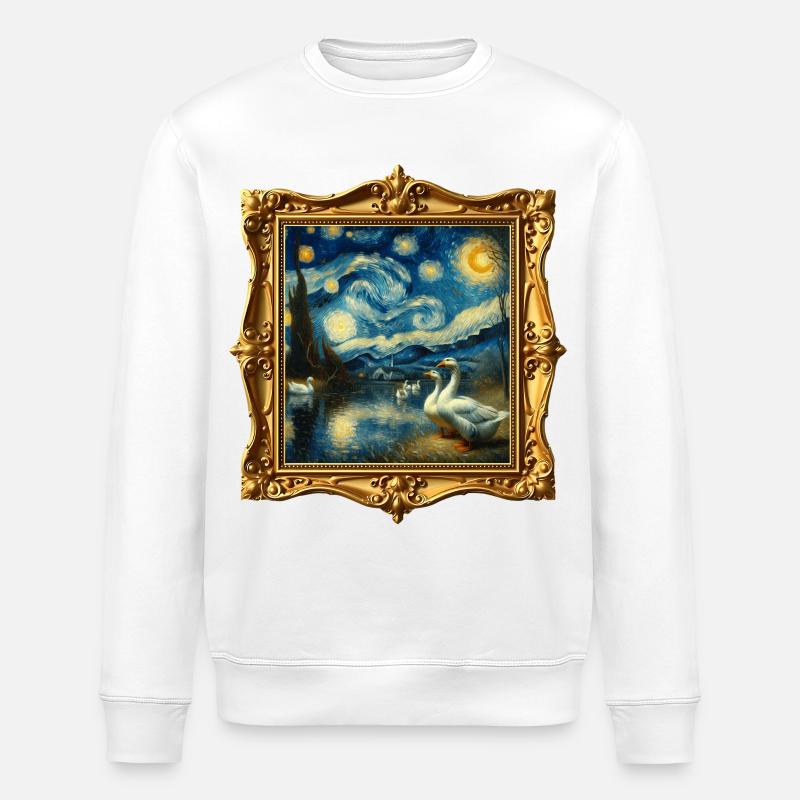 Emdengans Starry Night - Stanley/Stella ROLLER Unisex Organic Sweatshirt - white