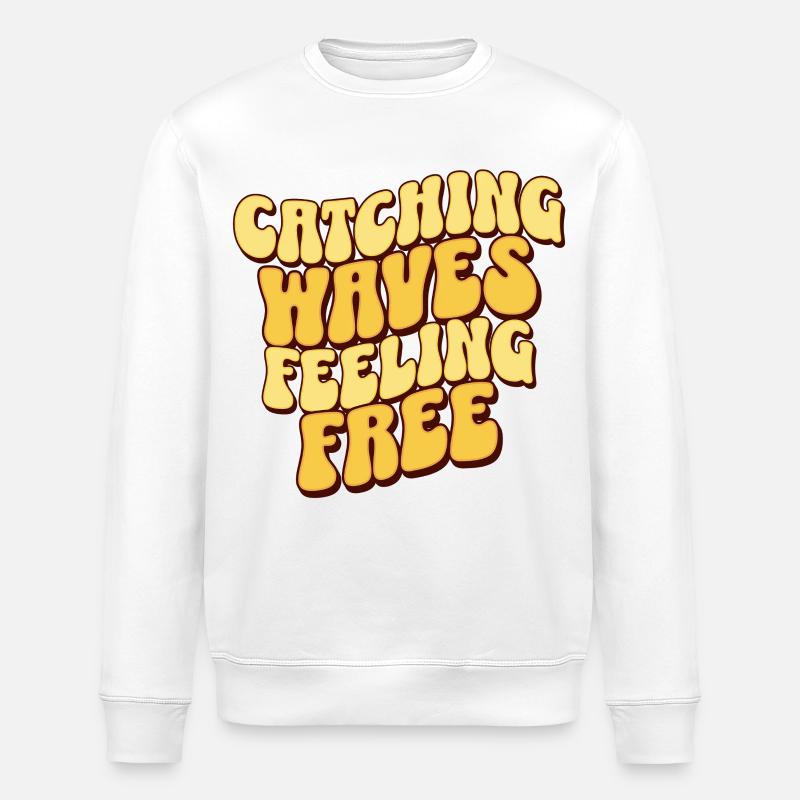 Catching Waves Feeling Free - Stanley/Stella ROLLER Unisex Organic Sweatshirt - white
