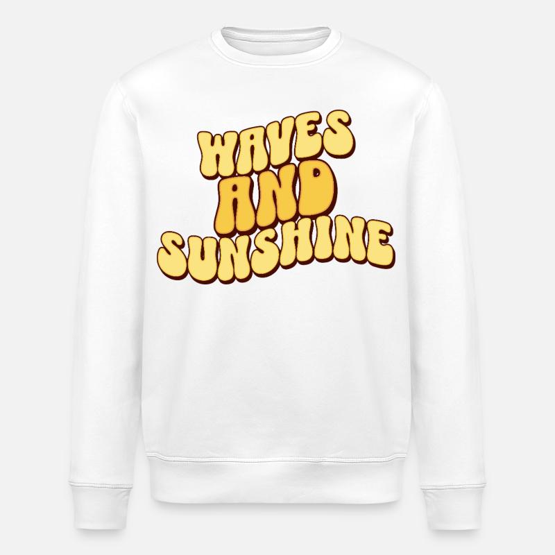Vagues et Soleil - Sweat bio ROLLER Stanley/Stella Unisexe - blanc