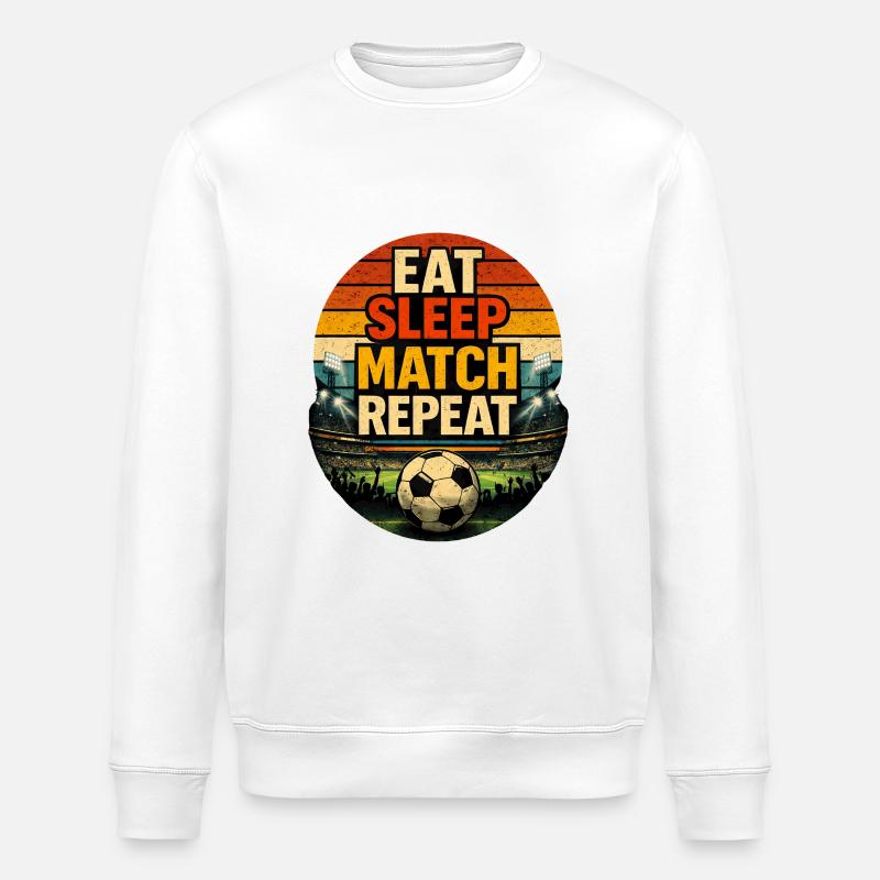 Match Manger Sommeil Répéter - Sweat bio ROLLER Stanley/Stella Unisexe - blanc