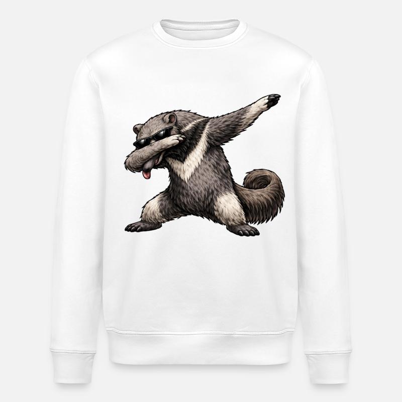 Dabbing Ameisenbär - Stanley/Stella Unisex Bio-Sweatshirt ROLLER - Weiß