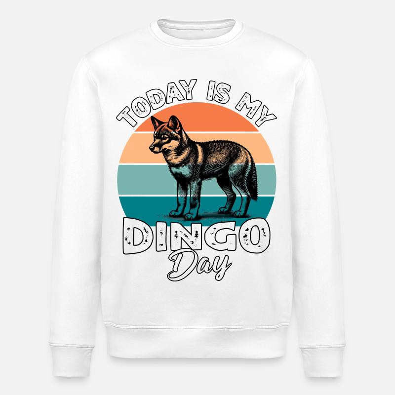 Dingo chien sauvage australien - Sweat bio ROLLER Stanley/Stella Unisexe - blanc