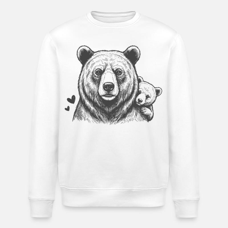 Père ours et bébé - Sweat bio ROLLER Stanley/Stella Unisexe - blanc