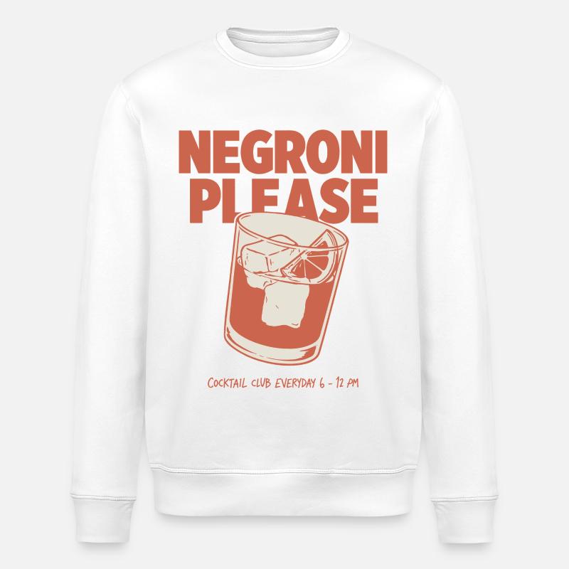 Negroni Please - Cocktail rétro & Happy Hour - Sweat bio ROLLER Stanley/Stella Unisexe - blanc