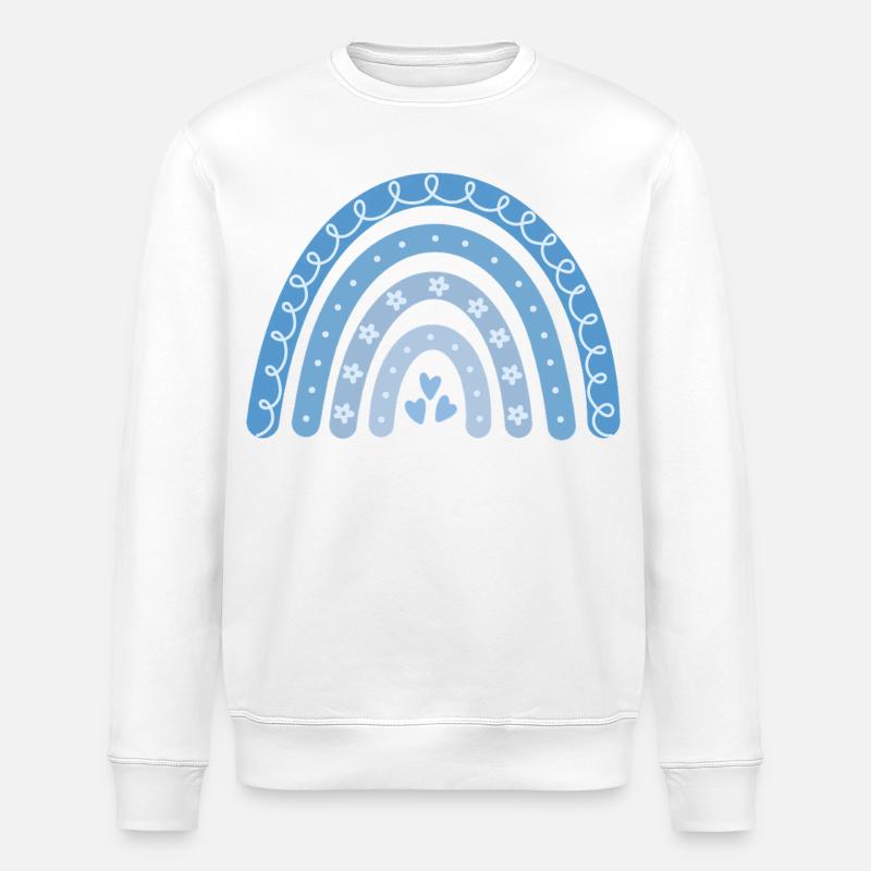 Boho Regenbogen blau - Stanley/Stella Unisex Bio-Sweatshirt ROLLER - Weiß