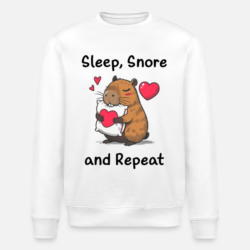 Amour du cœur capybara - Sweat bio ROLLER Stanley/Stella Unisexe - blanc