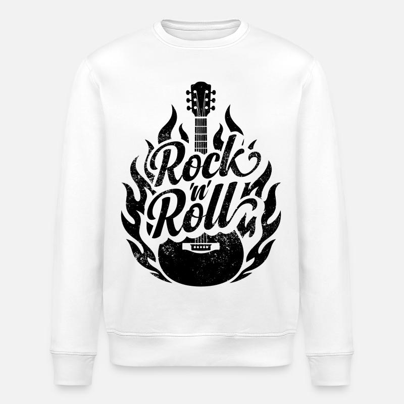 Rock and Roll - Stanley/Stella ROLLER Unisex Organic Sweatshirt - white