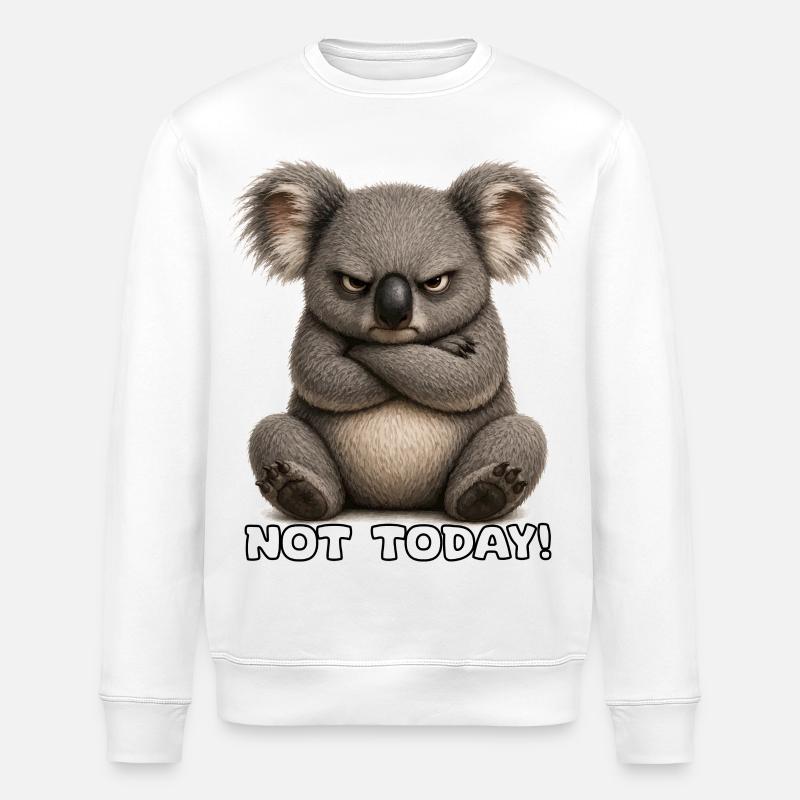 Grummeliger Koala – Not Today - Stanley/Stella Unisex Bio-Sweatshirt ROLLER - Weiß