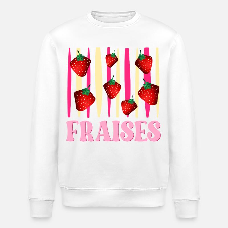 Fraises - Sweat bio ROLLER Stanley/Stella Unisexe - blanc