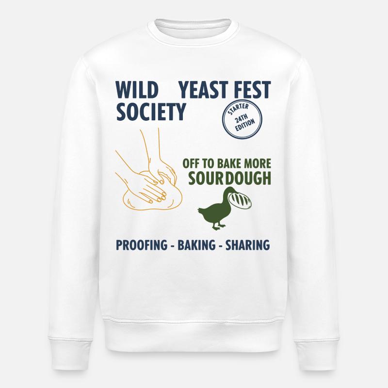 Sauerteig-Wildhefefest Gesellschaft backt weiter - Stanley/Stella Unisex Bio-Sweatshirt ROLLER - Weiß