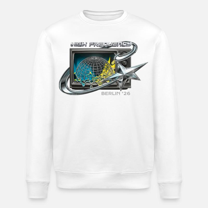 High Frequency Berlin 26 Retro Tech - Stanley/Stella Unisex Bio-Sweatshirt ROLLER - Weiß