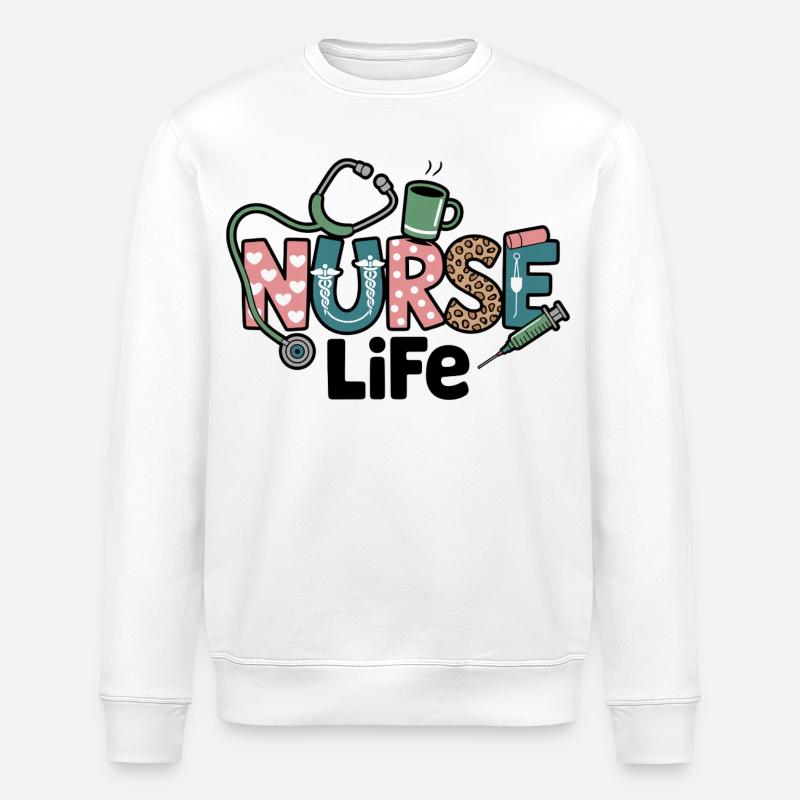 Krankenschwester Life Geschenk Geschenkidee - Stanley/Stella Unisex Bio-Sweatshirt ROLLER - Weiß