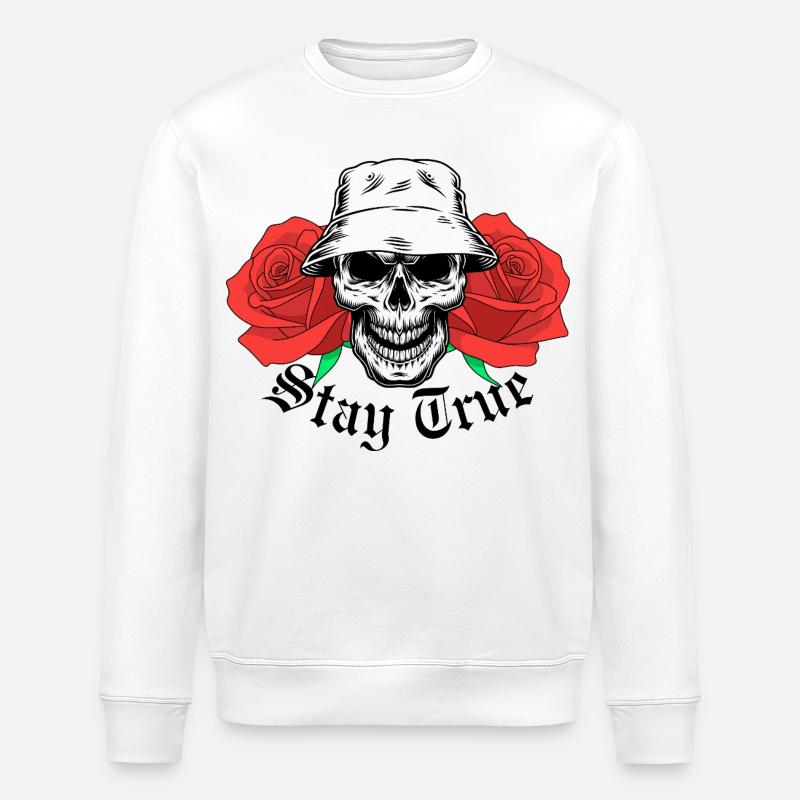 Reste True Skull - Sweat bio ROLLER Stanley/Stella Unisexe - blanc