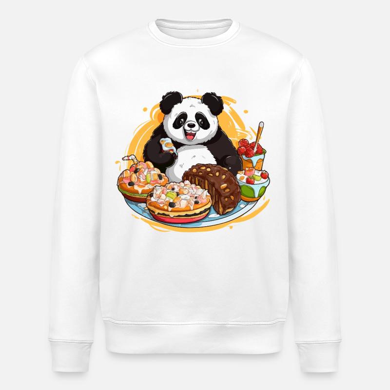 Festin de dessert de panda - Sweat bio ROLLER Stanley/Stella Unisexe - blanc