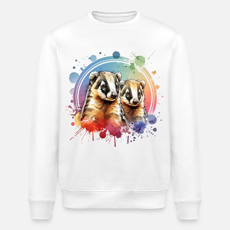Nasenbär Coati - Stanley/Stella Unisex Bio-Sweatshirt ROLLER - Weiß