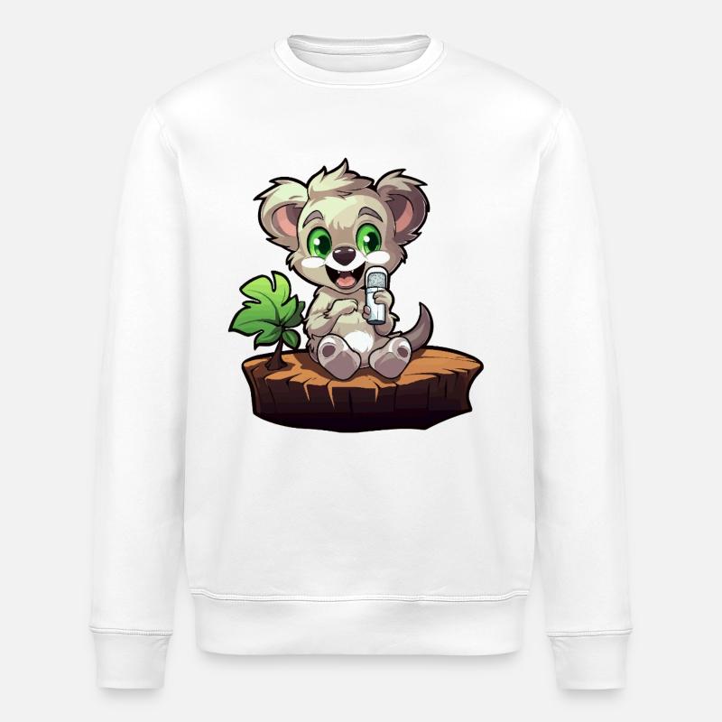 Petit koala sur la souche - Sweat bio ROLLER Stanley/Stella Unisexe - blanc