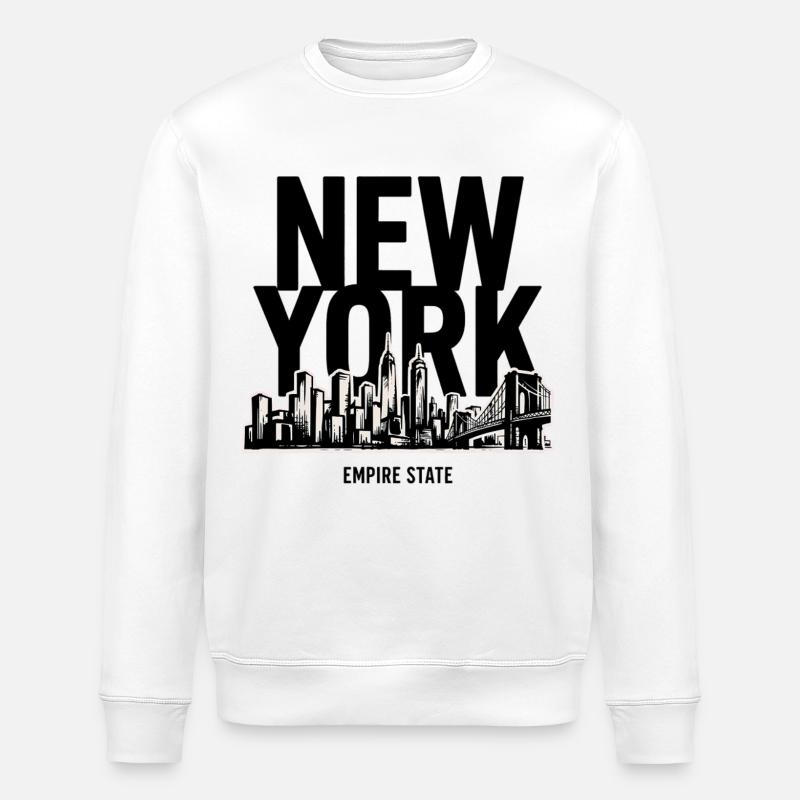 Stadtsilhouette: Skyline und Brücken - Stanley/Stella Unisex Bio-Sweatshirt ROLLER - Weiß