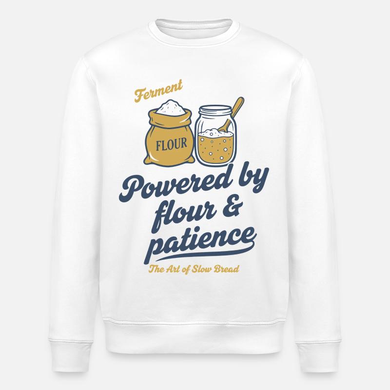 Sauerteigbrot-Backer angetrieben von Mehl - Stanley/Stella Unisex Bio-Sweatshirt ROLLER - Weiß