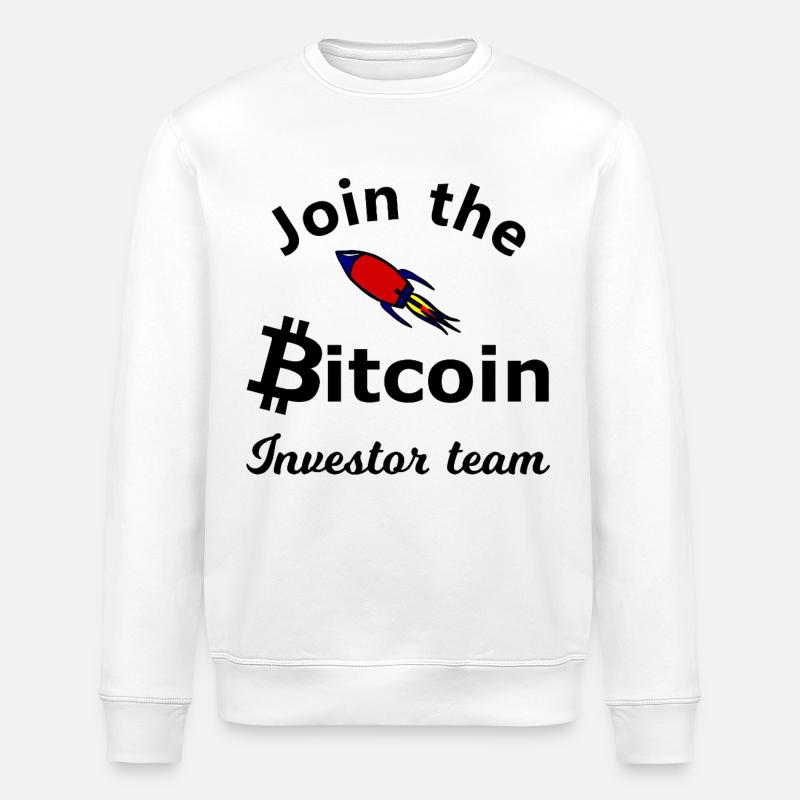 Bitcoin rocket to the moon - Stanley/Stella ROLLER Unisex Organic Sweatshirt - white