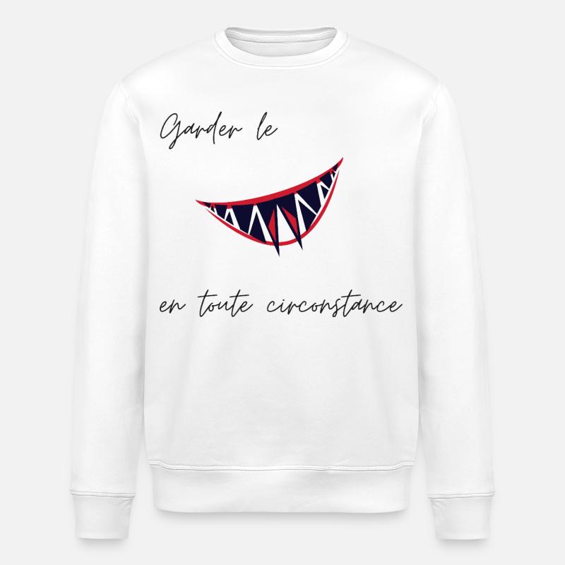 Garder le Smile - Sweat bio ROLLER Stanley/Stella Unisexe - blanc