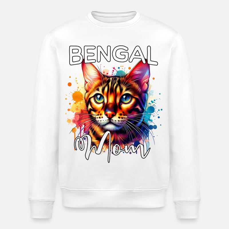 Bengalkatze Mama - Stanley/Stella Unisex Bio-Sweatshirt ROLLER - Weiß